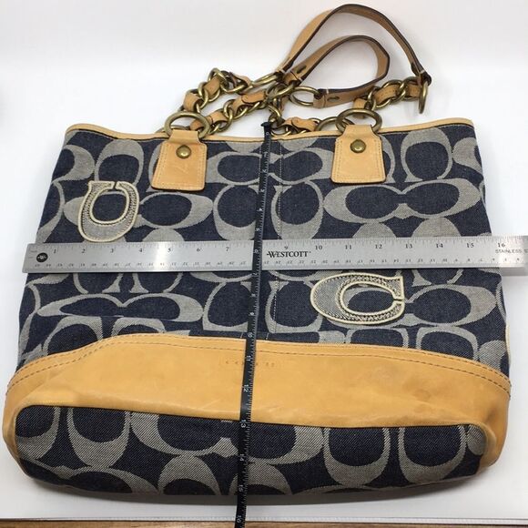 Coach Blue and Tan Tote Bag - Picture 16 of 16